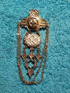 Gold-Tone Multi-Drop Statement Brooch Necklace - Women Jewelry